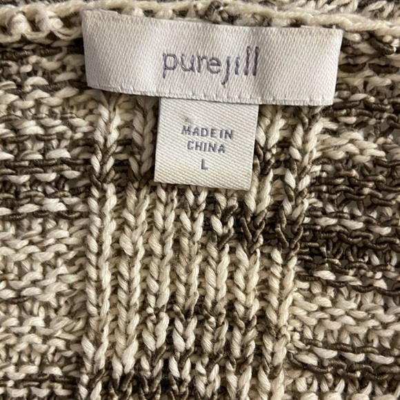 J Jill pure Jill Knit Open-Front Cardigan marled Large - Picture 7 of 8